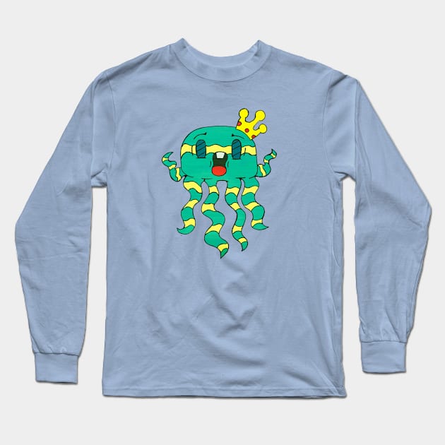 Mr. King Squid Long Sleeve T-Shirt by Tr3shawn